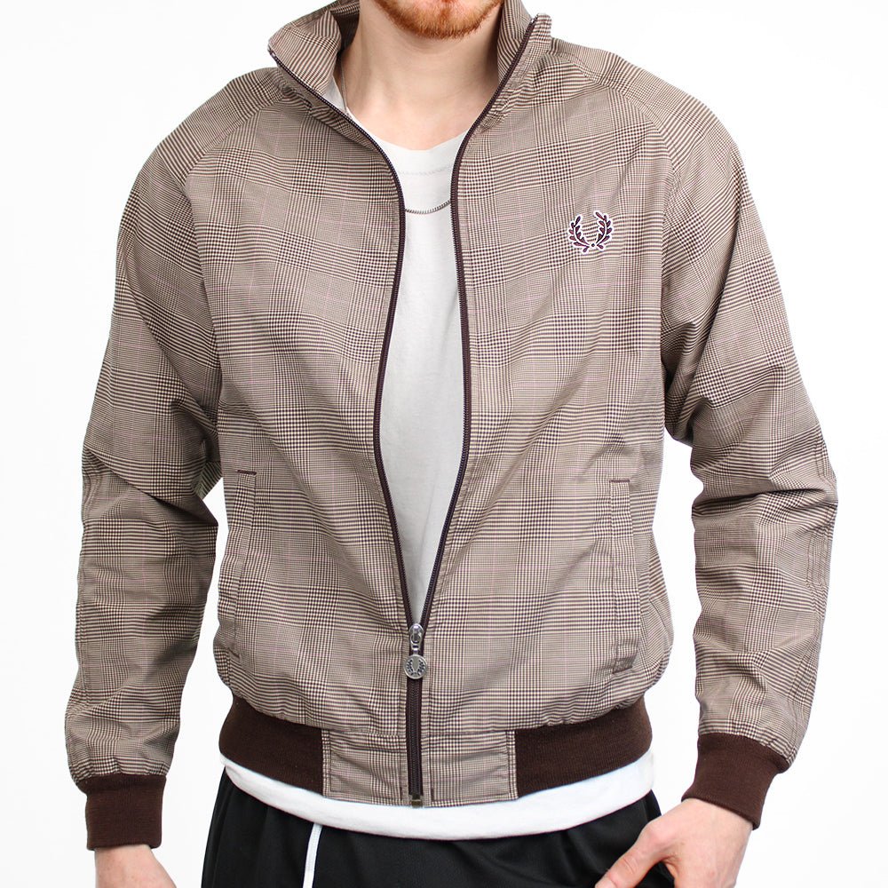 Fred Perry Vintage Trainingsjacke kariert - Farbe: Beige - Größe: S - VintageR2