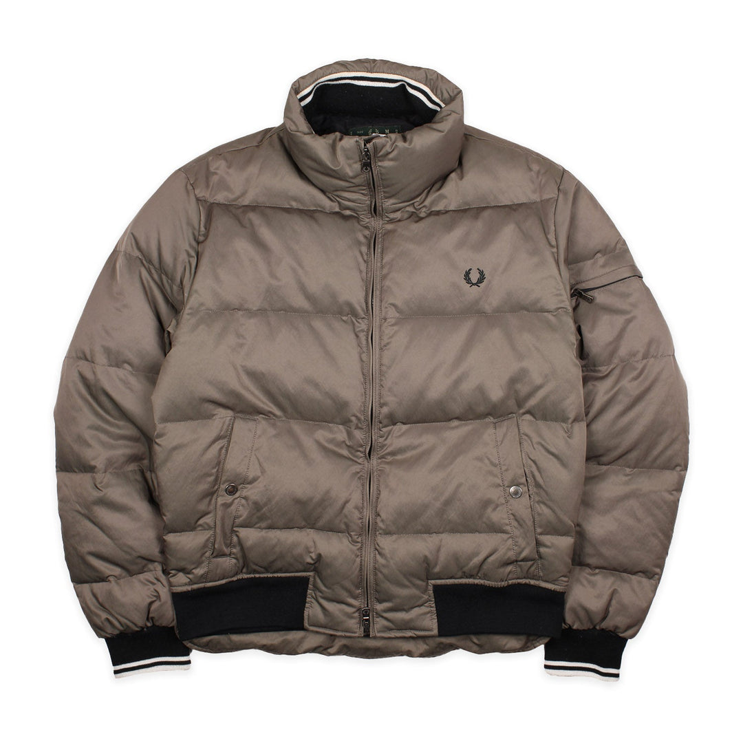 Fred Perry Vintage Winterjacke in Oliv Schwarz Größe M