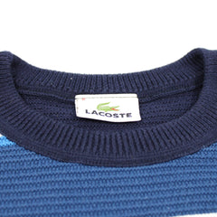 Lacoste Vintage Gestreifter Knit Sweater - Farbe: RoyalBlue - Größe: XL - VintageR2
