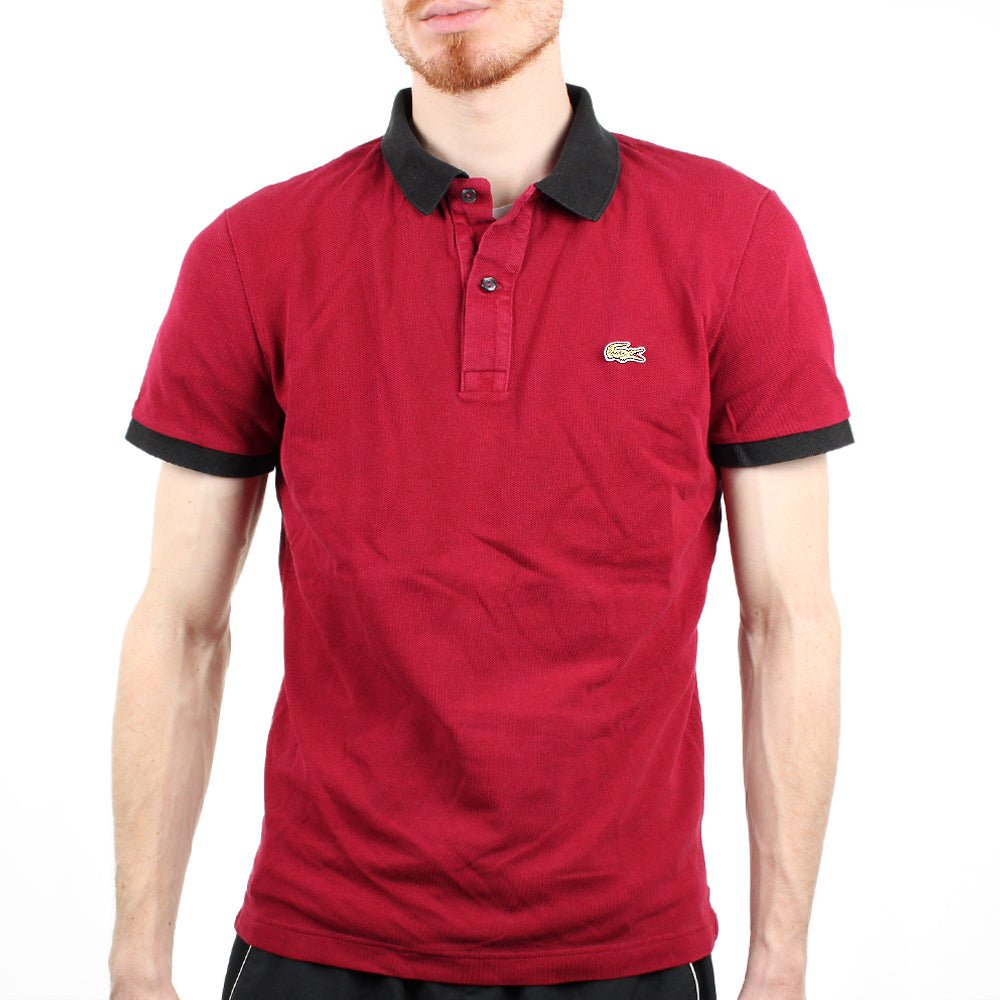 Lacoste Vintage Polo Shirt Krokodil Gold - Farbe: Red - Größe: S - VintageR2