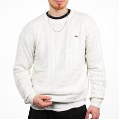 Lacoste Vintage Strickpullover Muster - Farbe: Beige - Größe: M - VintageR2