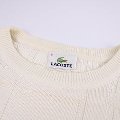 Lacoste Vintage Strickpullover Muster - Farbe: Beige - Größe: M - VintageR2