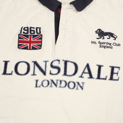 Lonsdale Vintage Polo in Weiß Marineblau Größe L