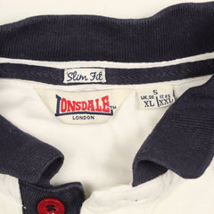 Lonsdale Vintage Polo in Weiß Marineblau Größe L