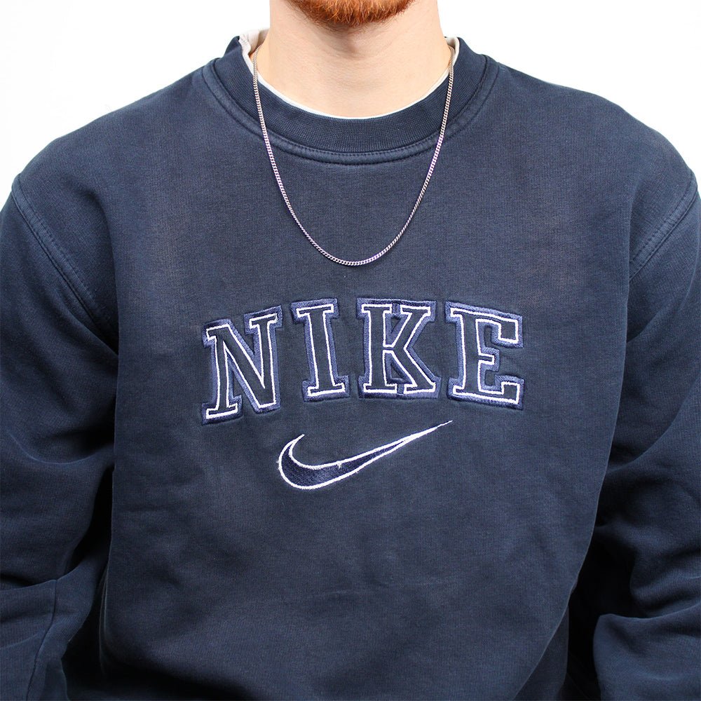 Nike Vintage Spellout Sweater - Farbe: Navy - Größe: S - VintageR2