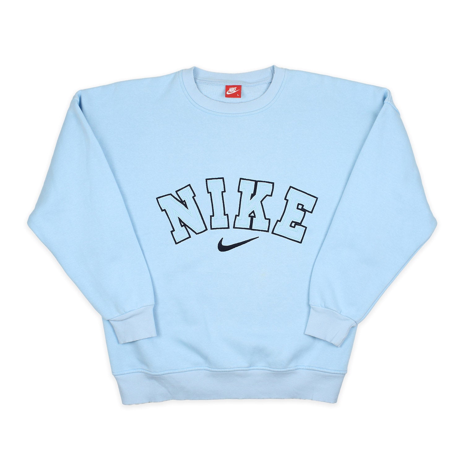 Nike Vintage Spellout Sweater in Babyblau Größe L