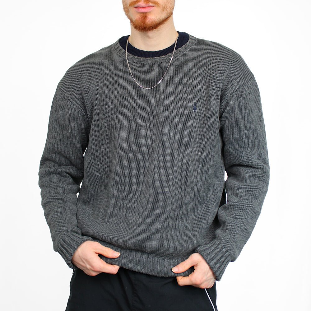 Polo Ralph Lauren Vintage Knit Pullover - Farbe: Grey - Größe: L - VintageR2