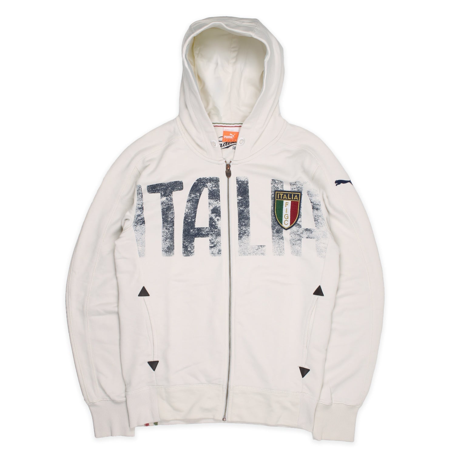 Puma Italia Zipper in Weiß Marineblau Größe M