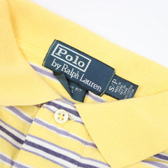Ralph Laruen Vintage Polo Shirt gestreift - Farbe: Gold - Größe: L - VintageR2
