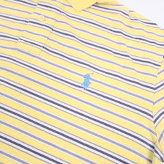 Ralph Laruen Vintage Polo Shirt gestreift - Farbe: Gold - Größe: L - VintageR2