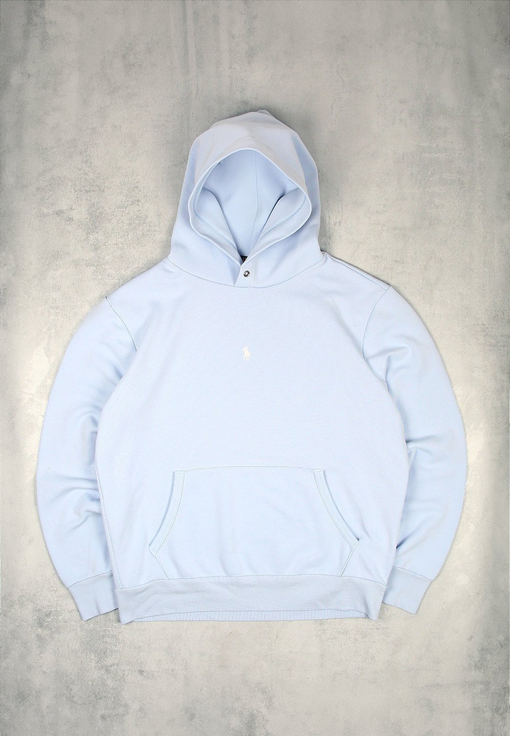 Ralph Lauren Hoodie Logo mittig - Farbe: LightSkyBlue - Größe: M - VintageR2