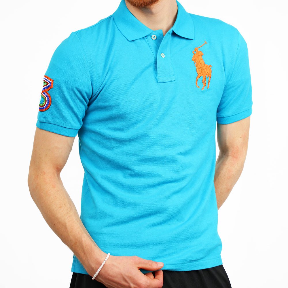 Ralph Lauren Vintage Big Pony Chief Keef Polo - Farbe: LightSkyBlue - Größe: S - VintageR2