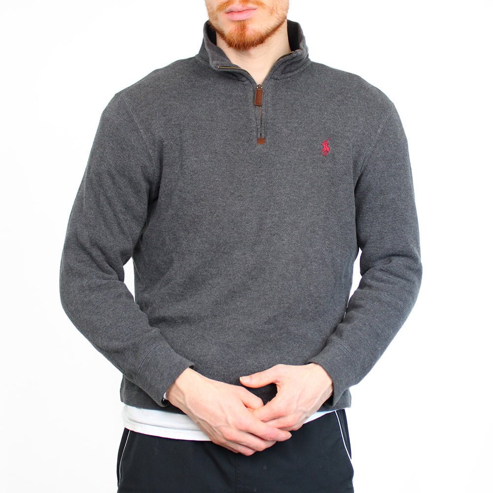 Ralph Lauren Vintage Half-Zip Troyer - Farbe: Grey - Größe: S - VintageR2