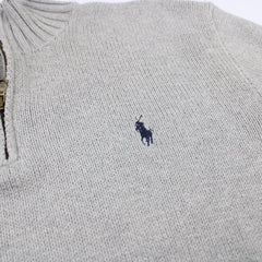 Ralph Lauren Vintage Knit Troyer - Farbe: Grey - Größe: L - VintageR2