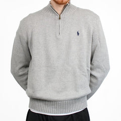 Ralph Lauren Vintage Knit Troyer - Farbe: Grey - Größe: L - VintageR2