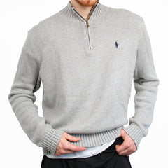 Ralph Lauren Vintage Knit Troyer - Farbe: Grey - Größe: L - VintageR2