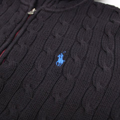 Ralph Lauren Vintage Zopfmuster Hoodie - Farbe: Black - Größe: M - VintageR2