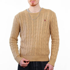 Ralph Lauren Zopfmuster Pullover - Farbe: Beige - Größe: M - VintageR2