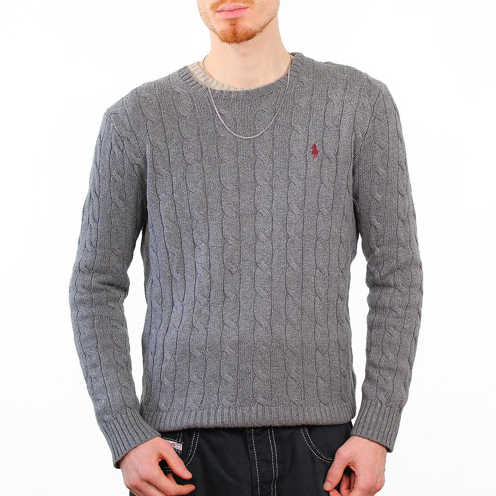 Ralph Lauren Zopfmuster Sweater - Farbe: Grey - Größe: M - VintageR2