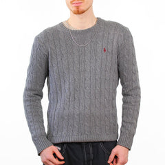 Ralph Lauren Zopfmuster Sweater - Farbe: Grey - Größe: M - VintageR2