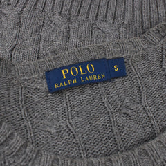 Ralph Lauren Zopfmuster Sweater - Farbe: Grey - Größe: M - VintageR2