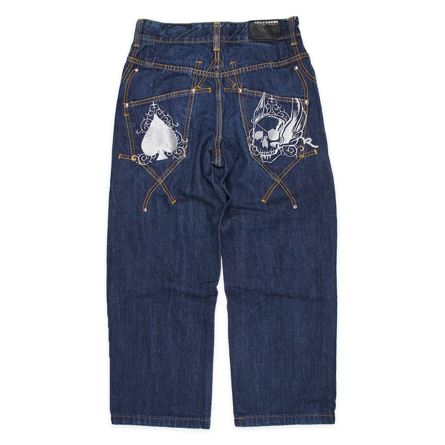 Roca Wear Vintage Baggy Y2K Stitching Jeans