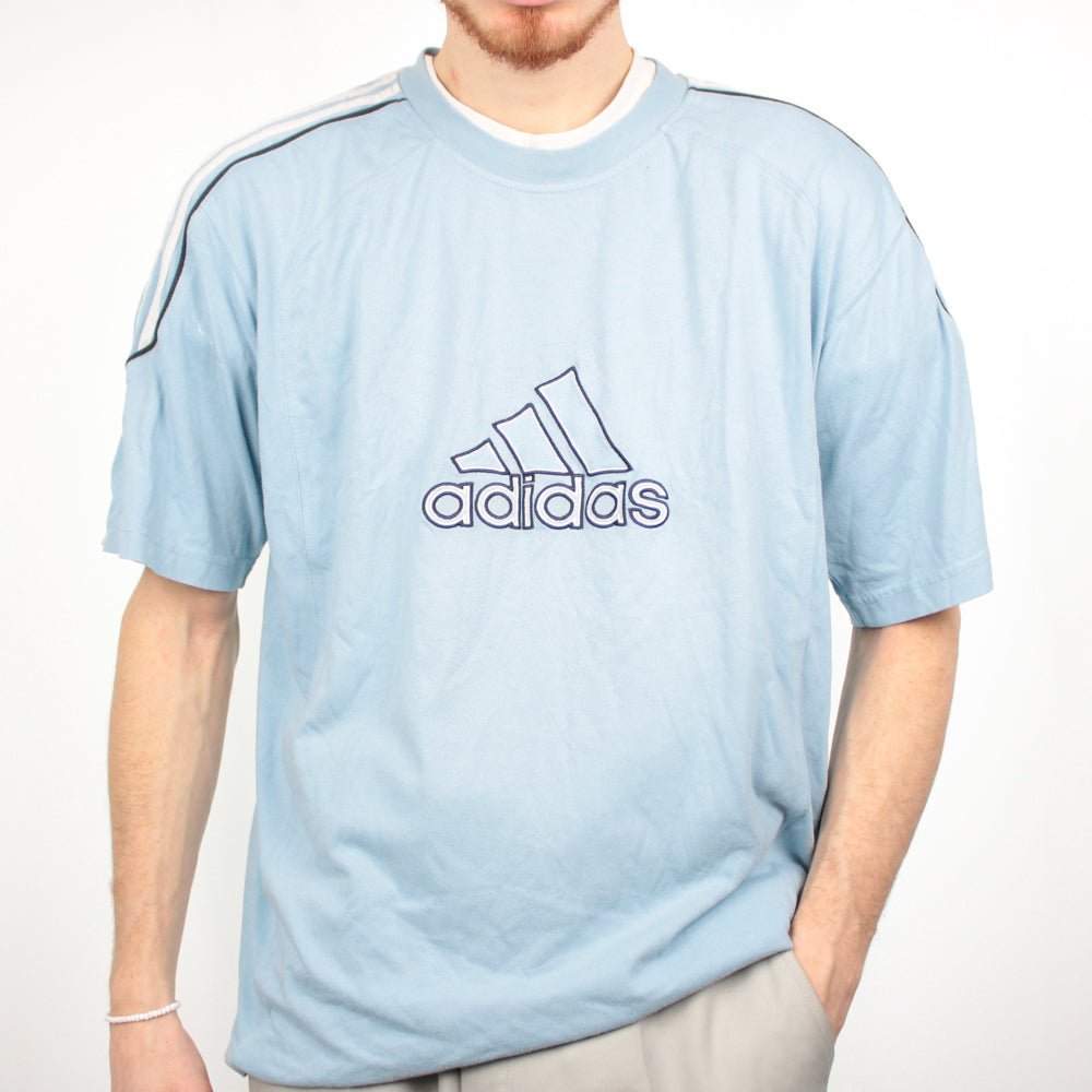 Adidas Vintage Embroid T-Shirt - Farbe: LightSkyBlue - Größe: XL - vintageR2