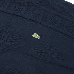 Lacoste Vintage Muster Sweater - Farbe: Navy - Größe: XXL - vintageR2