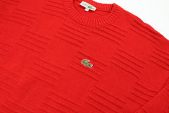 Lacoste Vintage Muster Sweater - Farbe: Red - Größe: M - vintageR2
