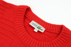 Lacoste Vintage Muster Sweater - Farbe: Red - Größe: M - vintageR2