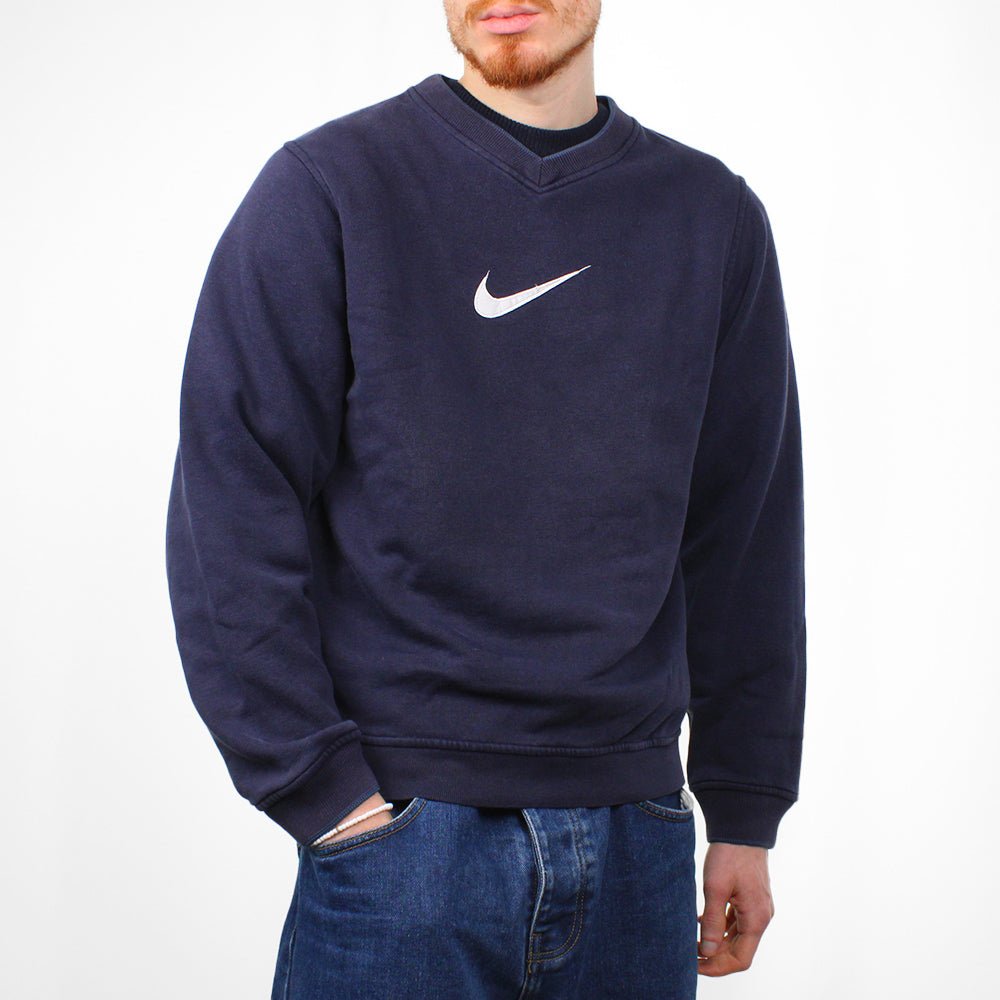 Nike Vintage Center Solo Swoosh Sweater - Farbe: Navy - Größe: M - VintageR2