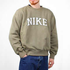 Nike Vintage Spellout Sweater - Farbe: Olive - Größe: M - VintageR2