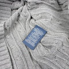 Ralph Lauren Pullover mit Zopfmuster V-Neck - Farbe: Grey - Größe: L - VintageR2